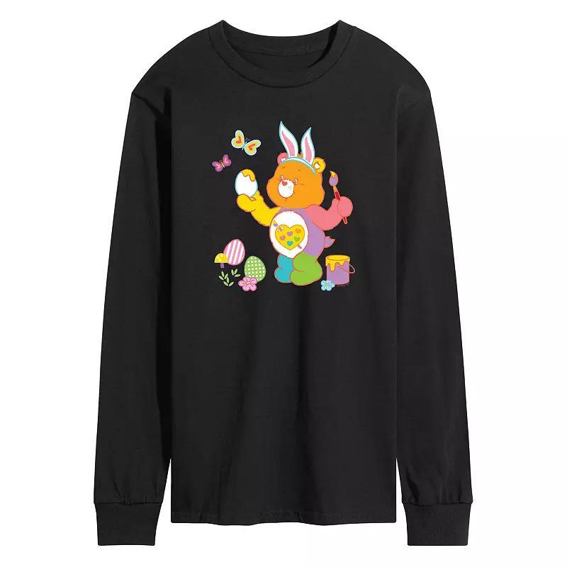 Mens Care Bears Painting Easter Eggs Long Sleeve Graphic Tee Product Image