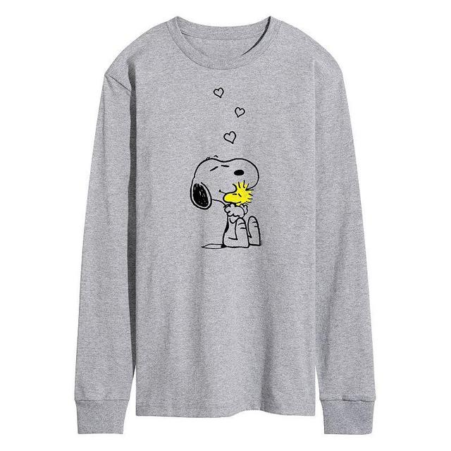 Mens Peanuts Hugs And Love Long Sleeve Graphic Tee Product Image