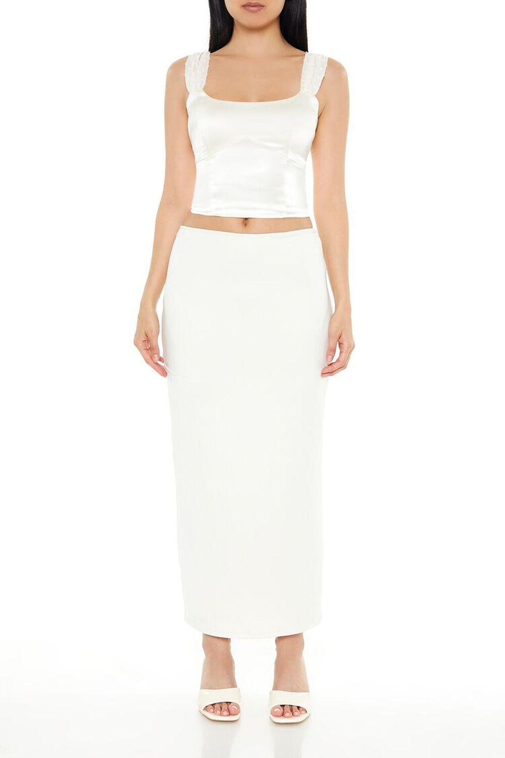 Satin Clip-Dot Bustier Crop Top | Forever 21 Product Image