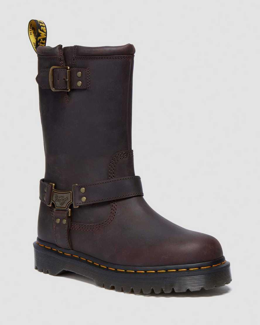 DR MARTENS Anistone Hi Leather Biker Boots Product Image