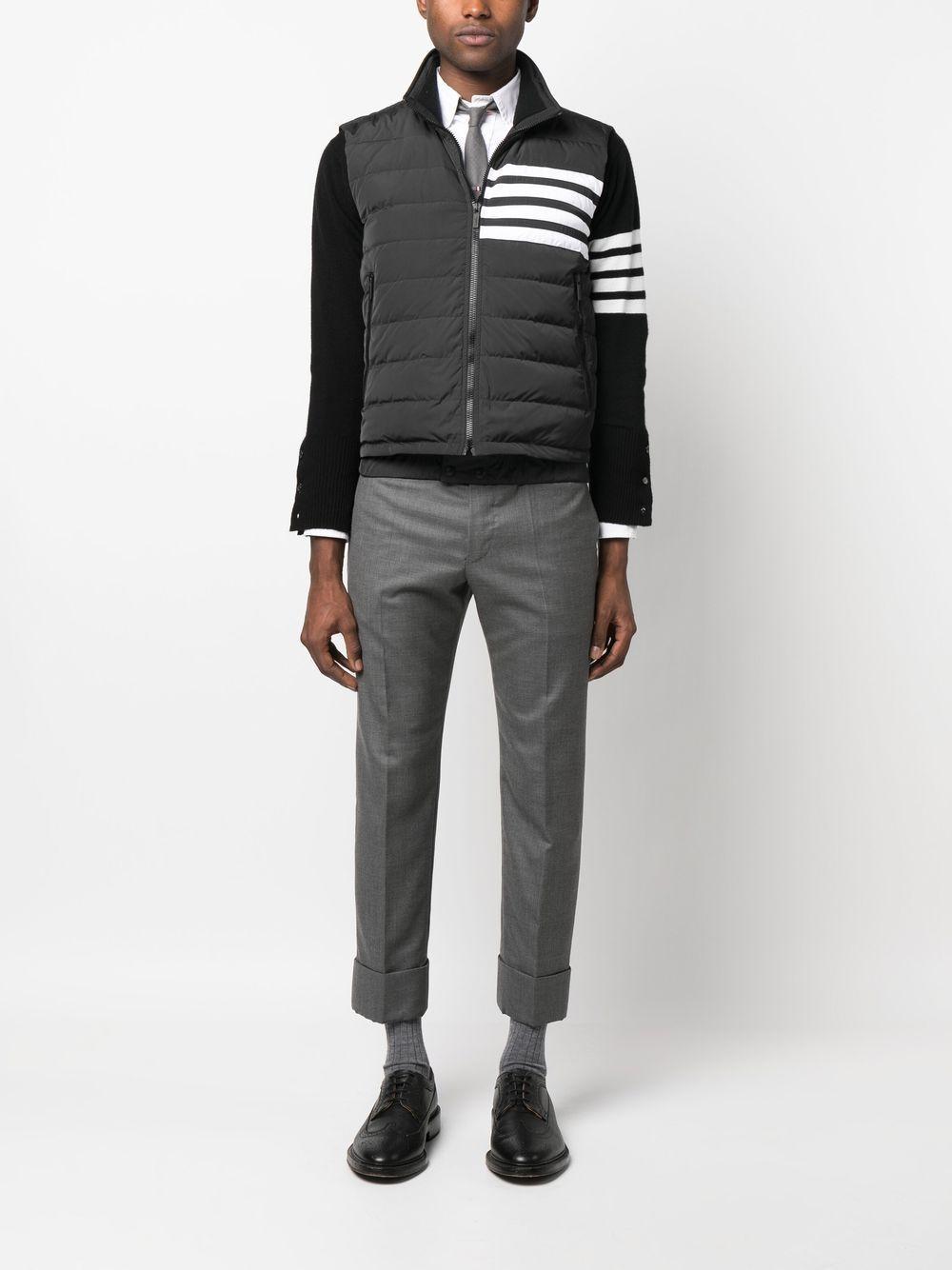 THOM BROWNE Stripe-detail Padded Gilet In Grey Product Image