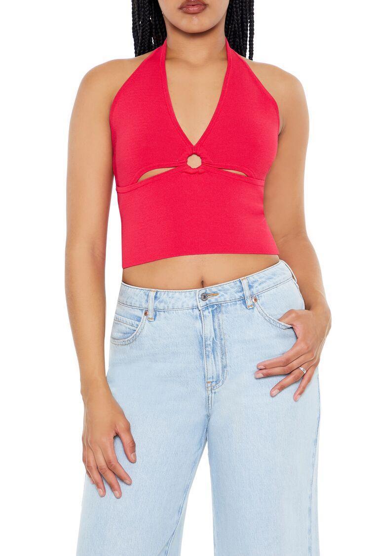 Sweater-Knit Halter Crop Top | Forever 21 Product Image