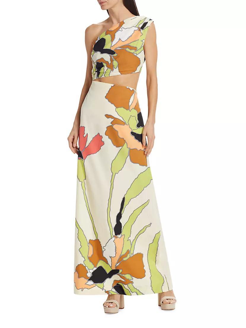 Floral Asymmetric Cut-Out Maxi Dress Product Image