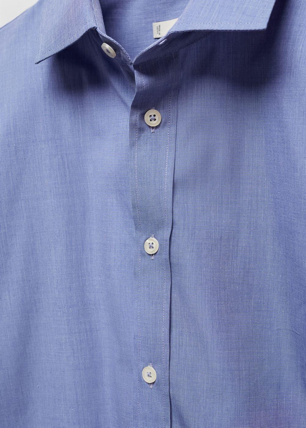 MANGO MAN - Slim fit cotton shirt blueMen Product Image