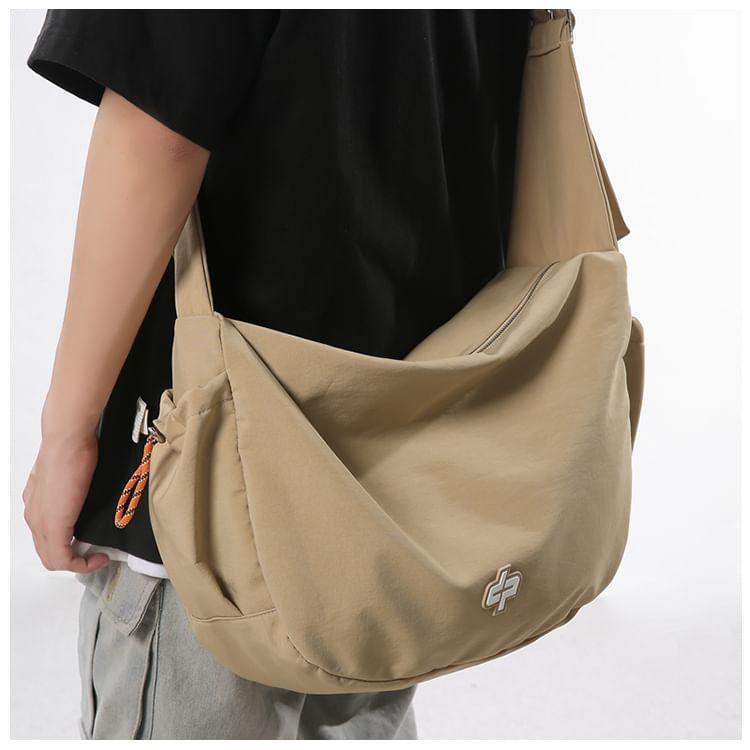 Plain Drawstring Nylon Crossbody Bag Product Image