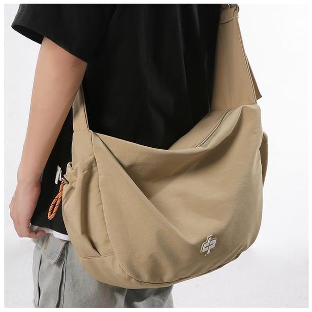 Plain Drawstring Nylon Crossbody Bag Product Image