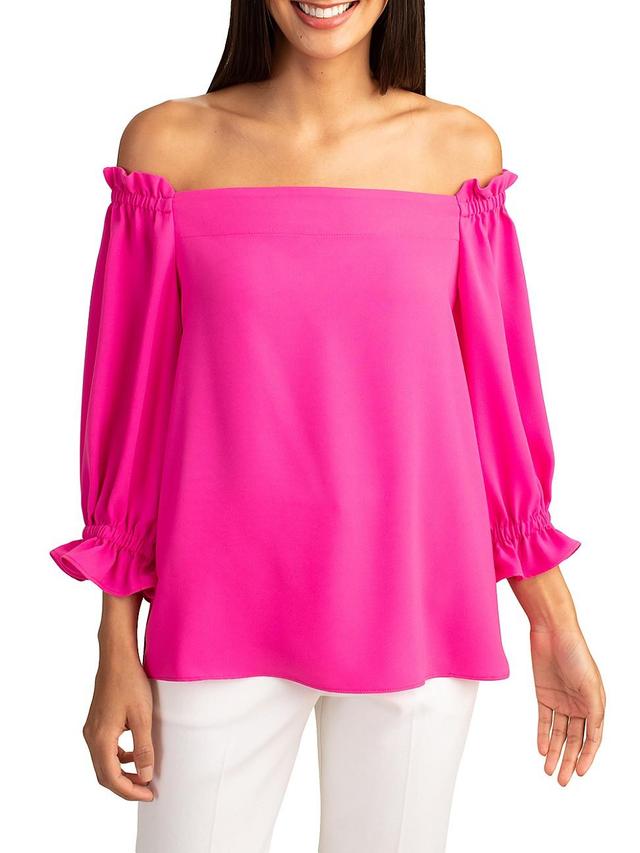 Womens Equinox Satin Crepe Off-The-Shoulder Top Product Image