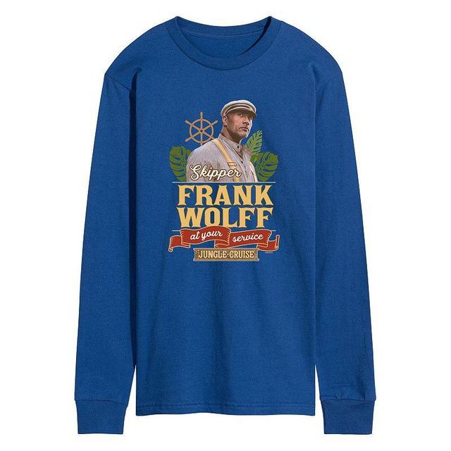 Disneys Jungle Cruise Mens Skipper Frank Wolff Long Sleeve Graphic Tee Med Blue Product Image