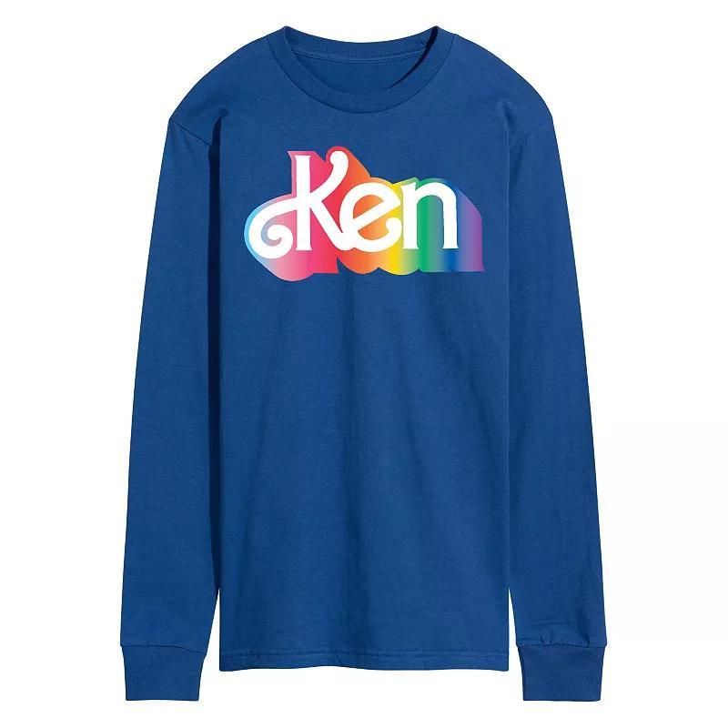 Mens Barbie Ken Logo Long Sleeve Graphic Tee Med Blue Product Image