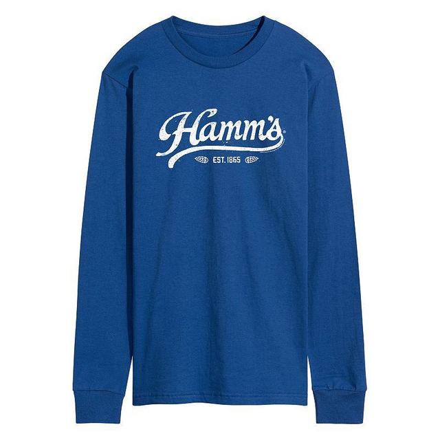 Mens Hamms Vintage Logo Long Sleeve Graphic Tee Med Blue Product Image