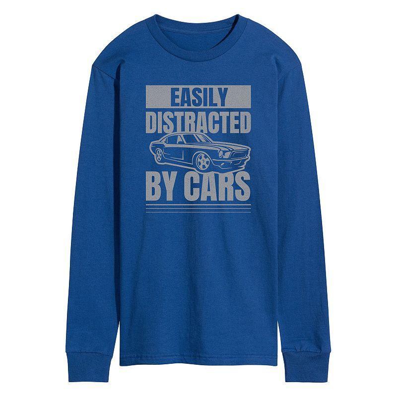 Mens Easily Distracted by Cars Long Sleeve Graphic Tee Product Image