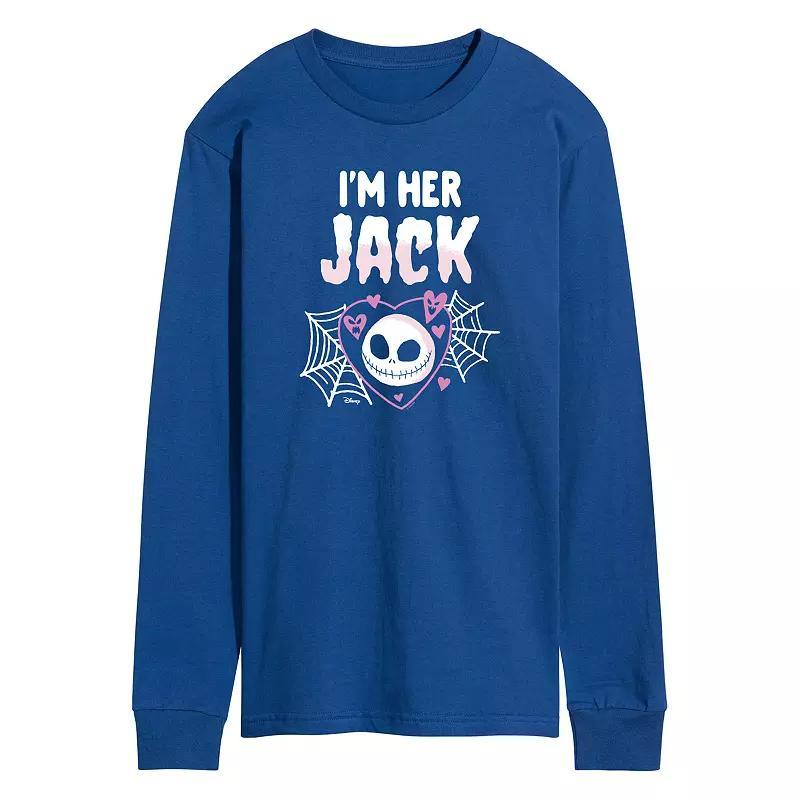 Disneys Nightmare At Christmas Mens Im Her Jack Long Sleeve Graphic Tee Blue Product Image