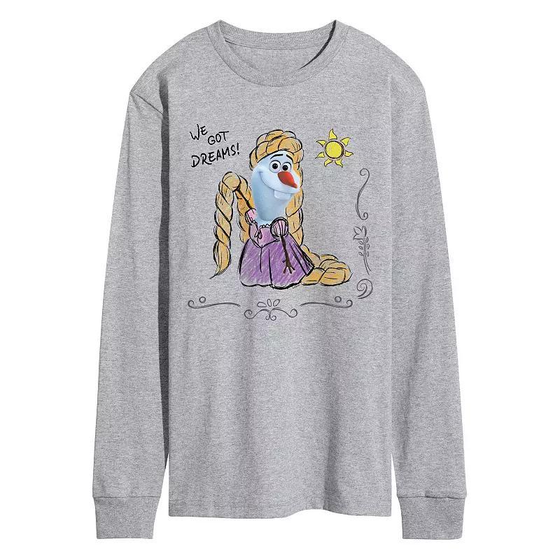 Disneys Frozen Mens Olaf Tangled Long Sleeve Graphic Tee Product Image