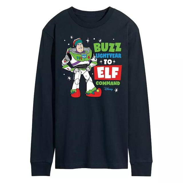 Disney / Pixars Toy Story 4 Buzz Lightyear Mens Long Sleeve Graphic Tee Blue Product Image