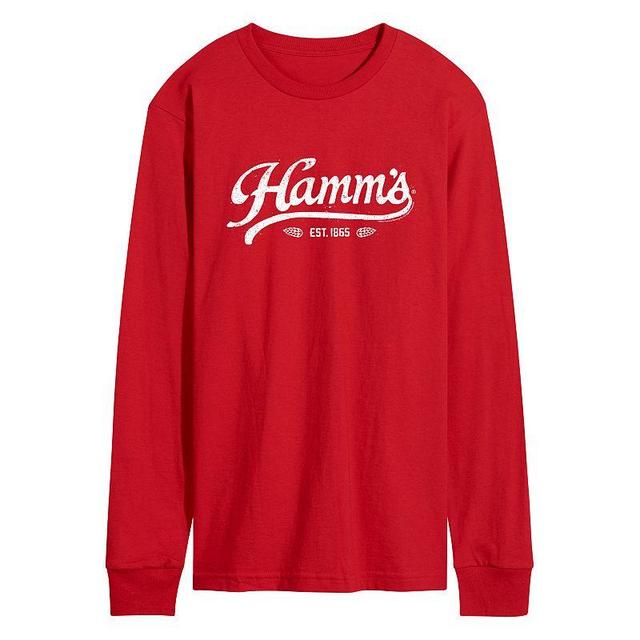 Mens Hamms Vintage Logo Long Sleeve Graphic Tee Red Product Image