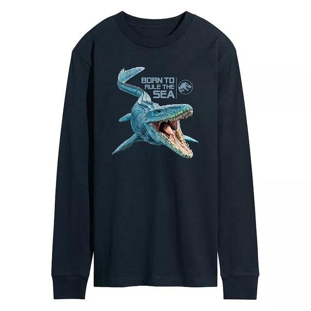 Mens Jurassic World Born To Rule Long Sleeve Graphic Tee Blue Product Image