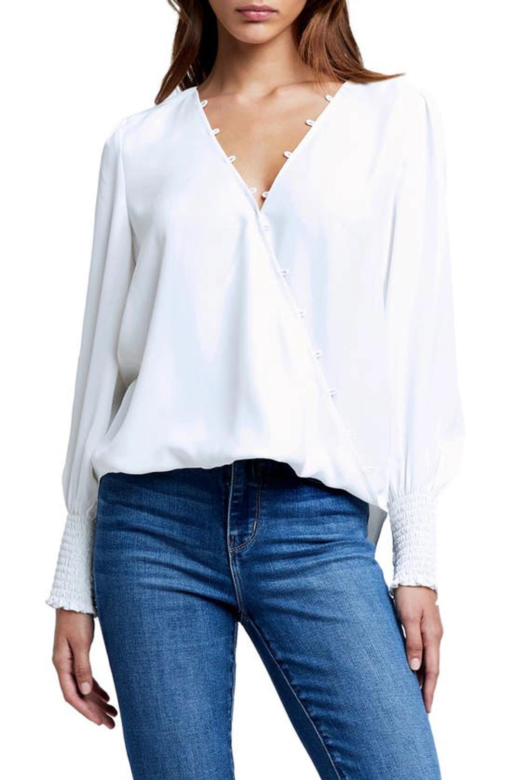 Enzo Cross-front Blouse In Ivory Product Image