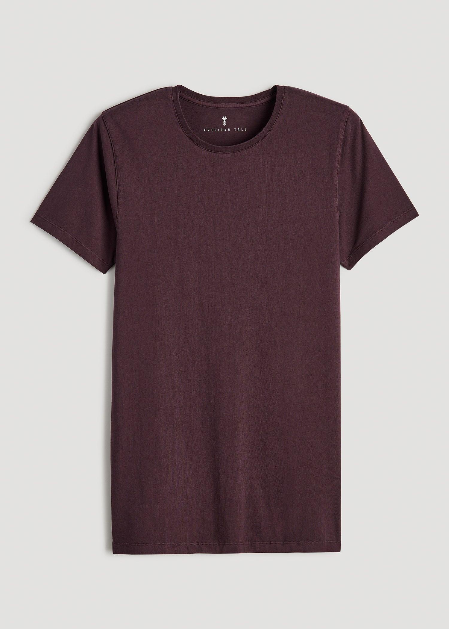 MODERN-FIT Garment Dyed Cotton Men's Tall T-Shirt in Deep Purple Male Product Image