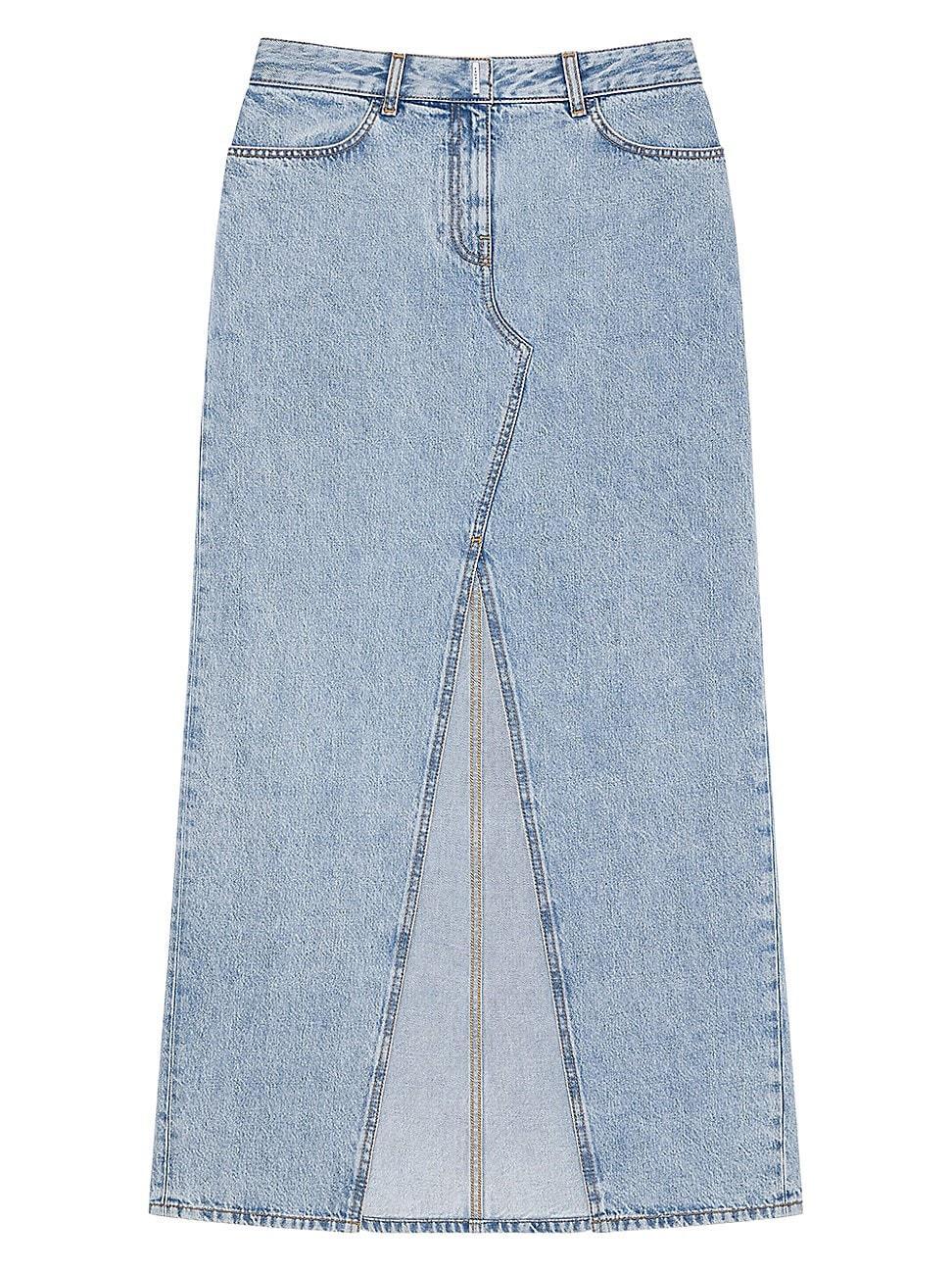 Womens Skirt in Denim with Slit Product Image