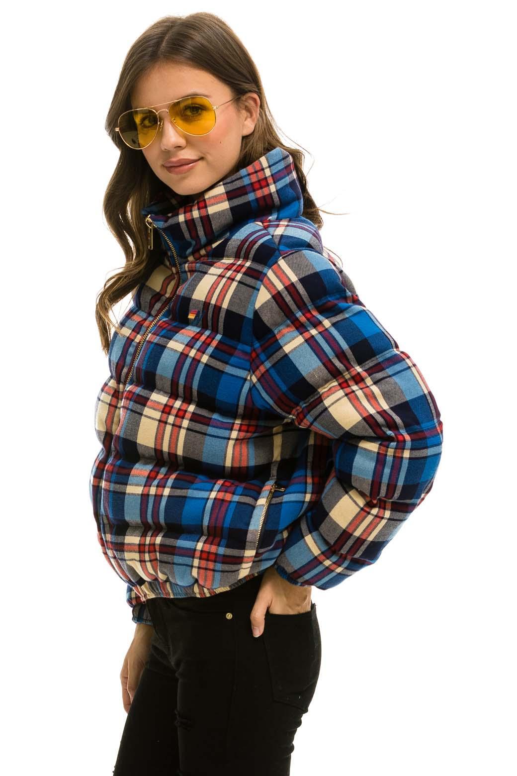 APRES PLAID PUFFER JACKET - PATRIOT PLAID Female Product Image