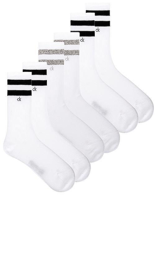 Calvin Klein Men's Calvin Klein 3-Pack Striped Crew Socks, Oxford - Size: One Size Product Image