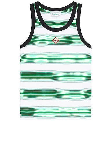 Casablanca Logo Stripe Ringer Tank in Multi Product Image