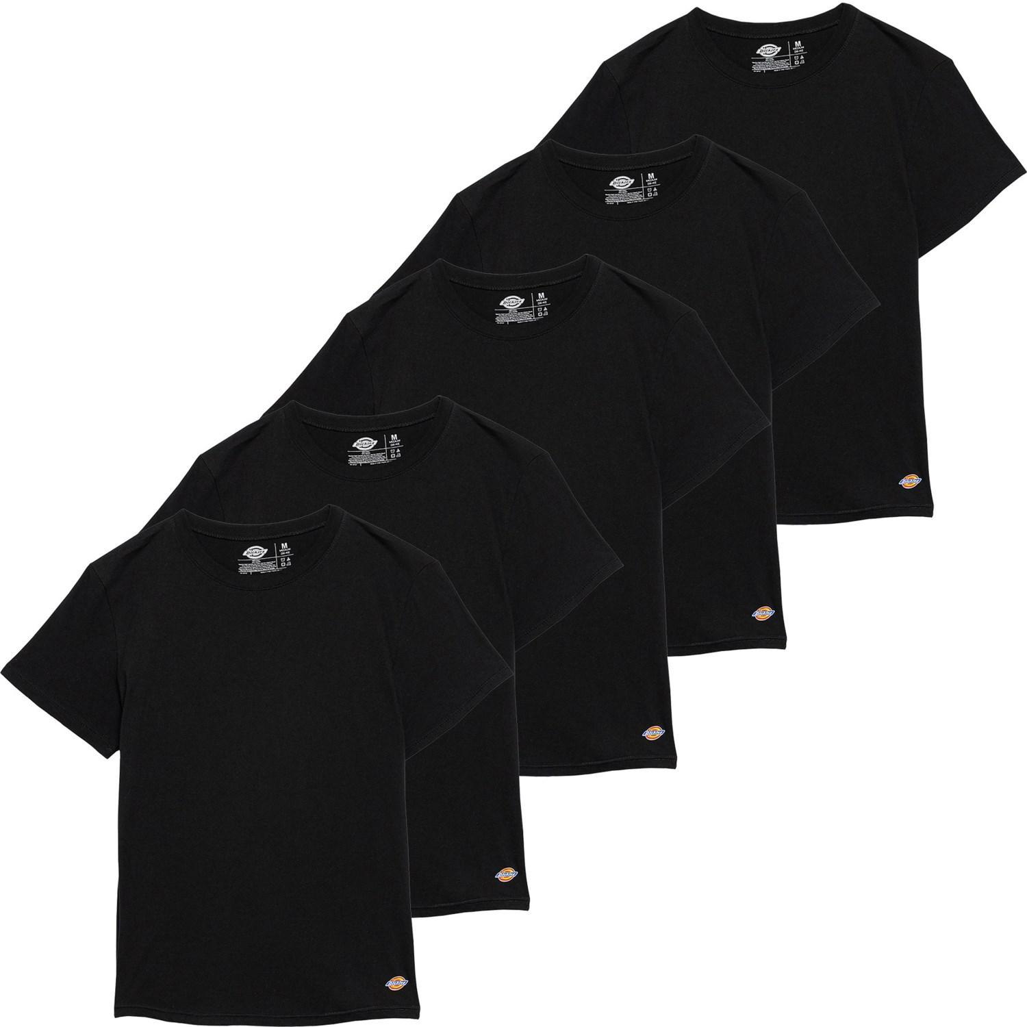 Dickies Cotton Crew Neck Undershirts - 5-Pack, Short Sleeve Product Image