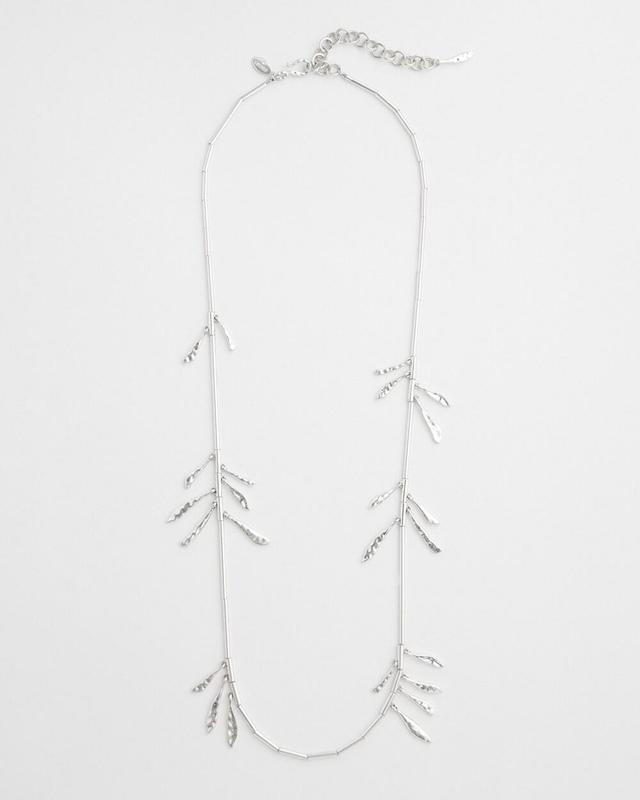 Silver Tone Leaf Necklace   Chico's - Silver - Women Product Image