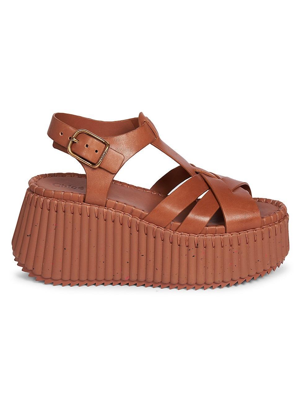 Womens Nama Leather Platform Sandals Product Image