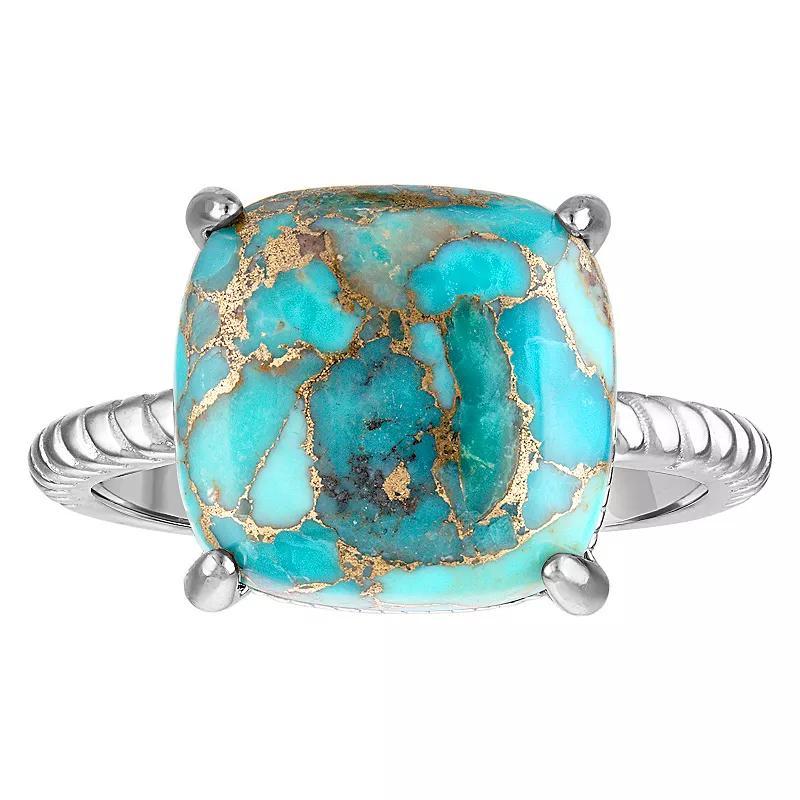 Designs by Gioelli Sterling Silver Blue Copper Turquoise Ring, Womens Product Image