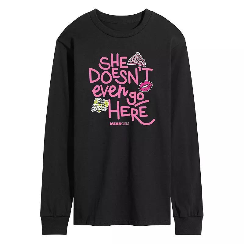 Mens Mean Girls She Doesnt Even Go Here Long Sleeve Graphic Tee Product Image