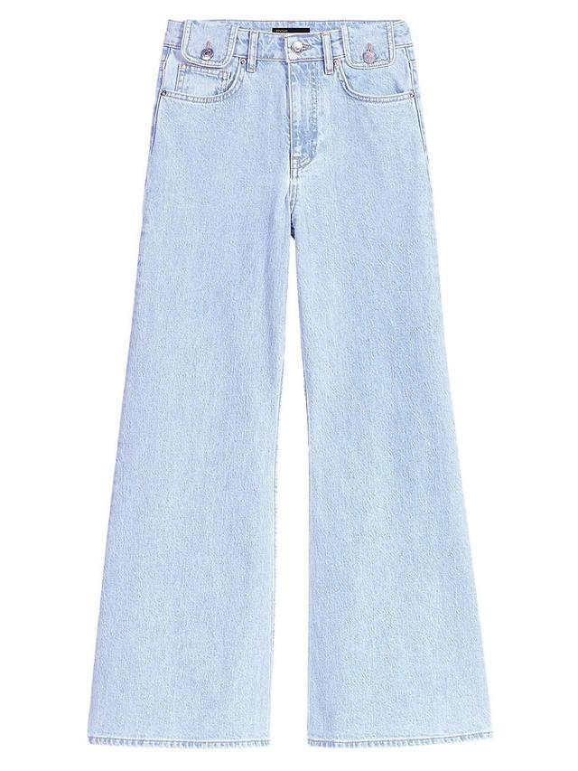 Womens Faded Wide-Leg Jeans Product Image