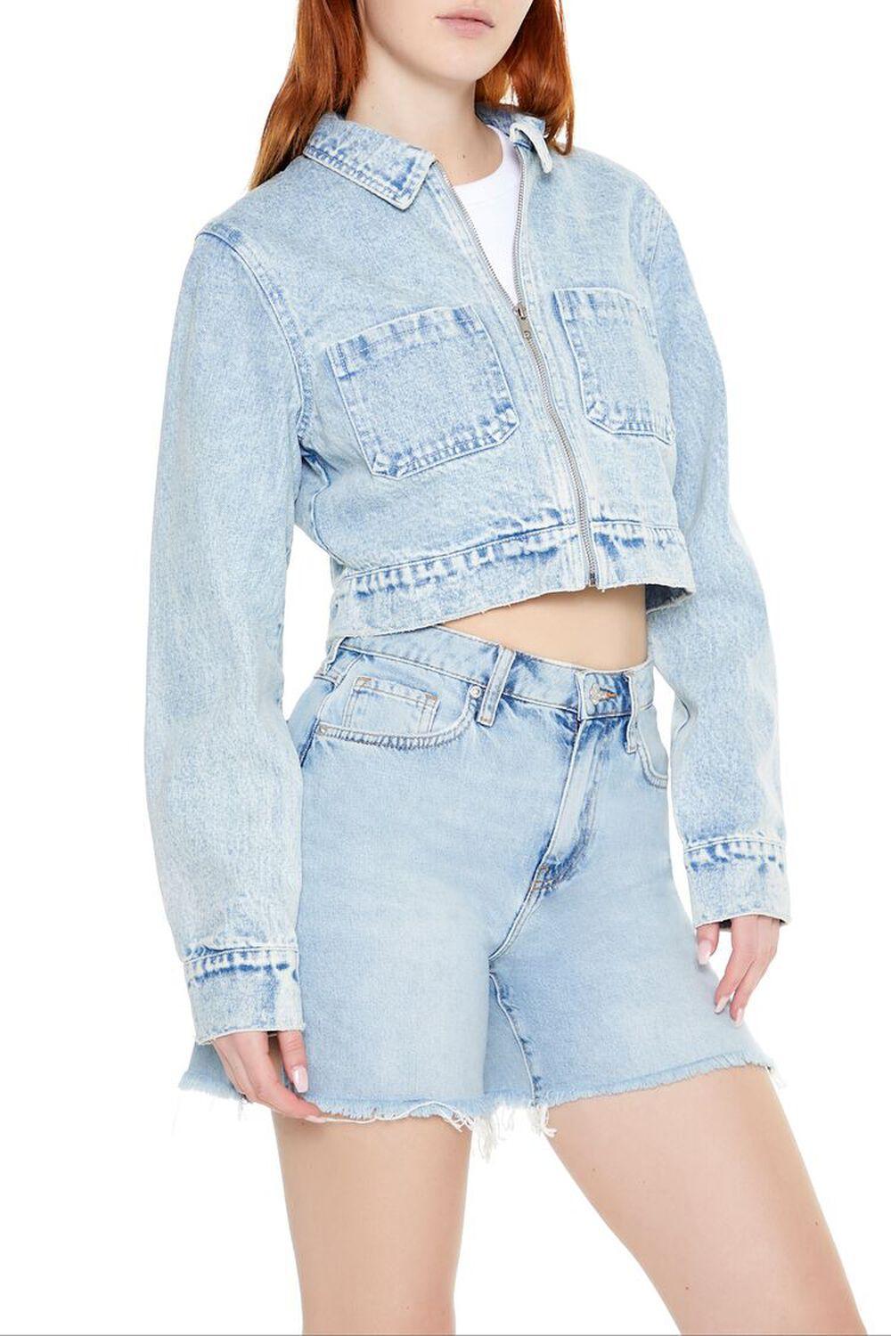 Denim Zip-Up Trucker Jacket | Forever 21 Product Image