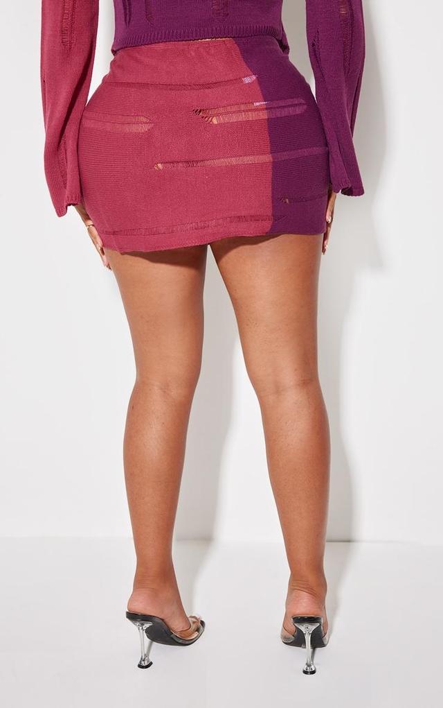 Shape Plum Contrast Knitted Skirt Product Image