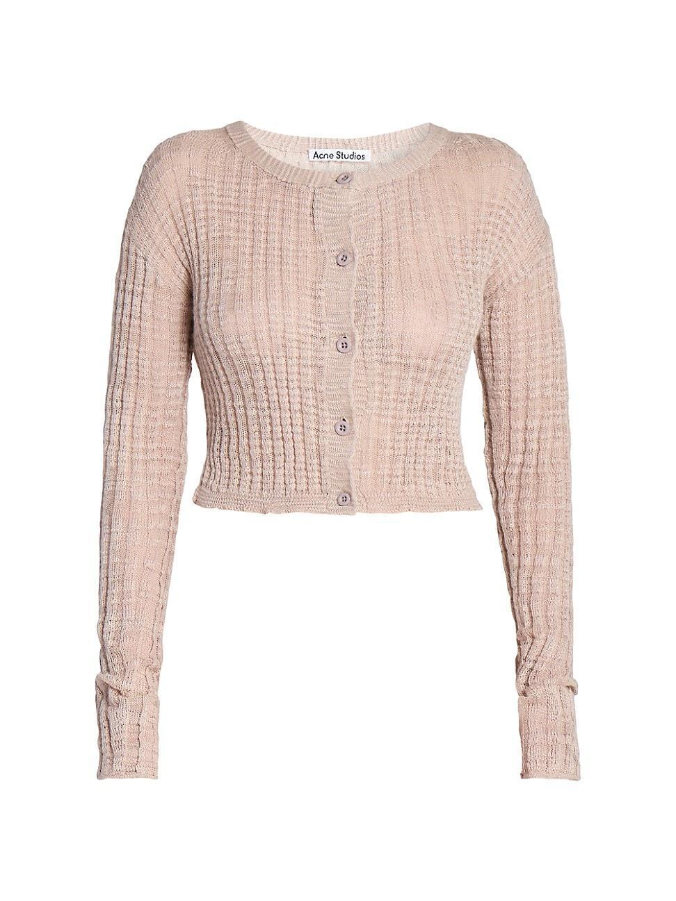 Womens Kiko Linen-Blend Crop Cardigan product image