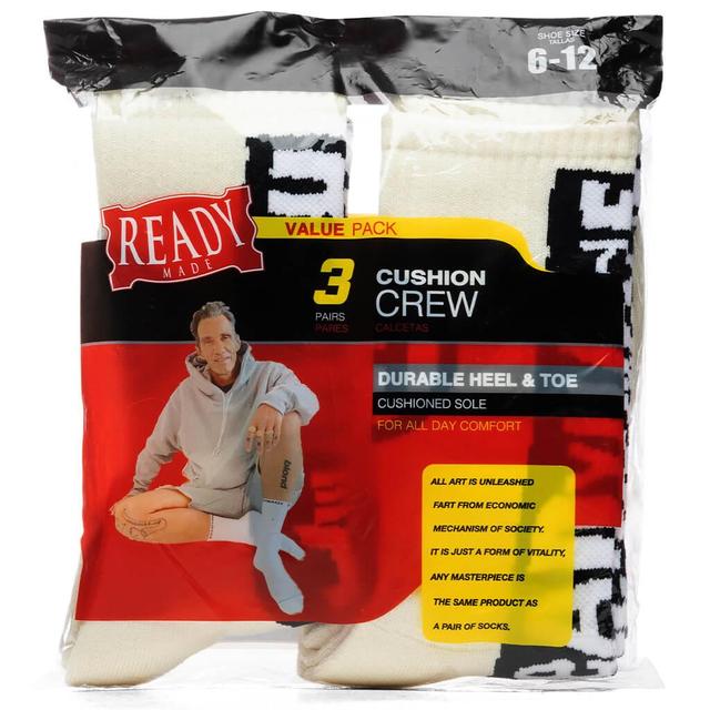 Readymade 3 Pack Socks w/ Logo - White Product Image