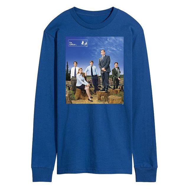 Mens The Office Cast Photo Long Sleeve Tee Med Blue Product Image