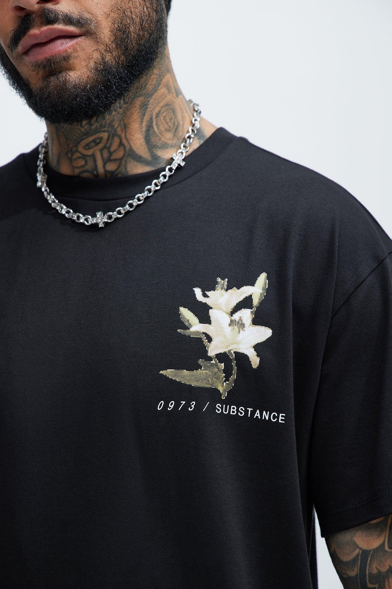 Floral Substance Short Sleeve Tee - Black Product Image