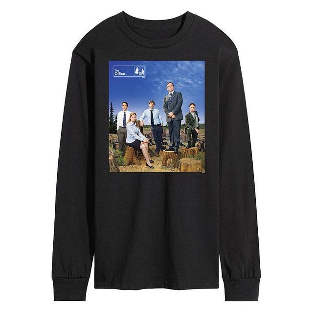 Mens The Office Cast Photo Long Sleeve Tee Black Product Image