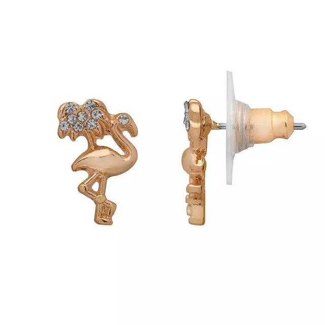 LC Lauren Conrad Flamingo Stud Earrings, Womens, Gold Product Image