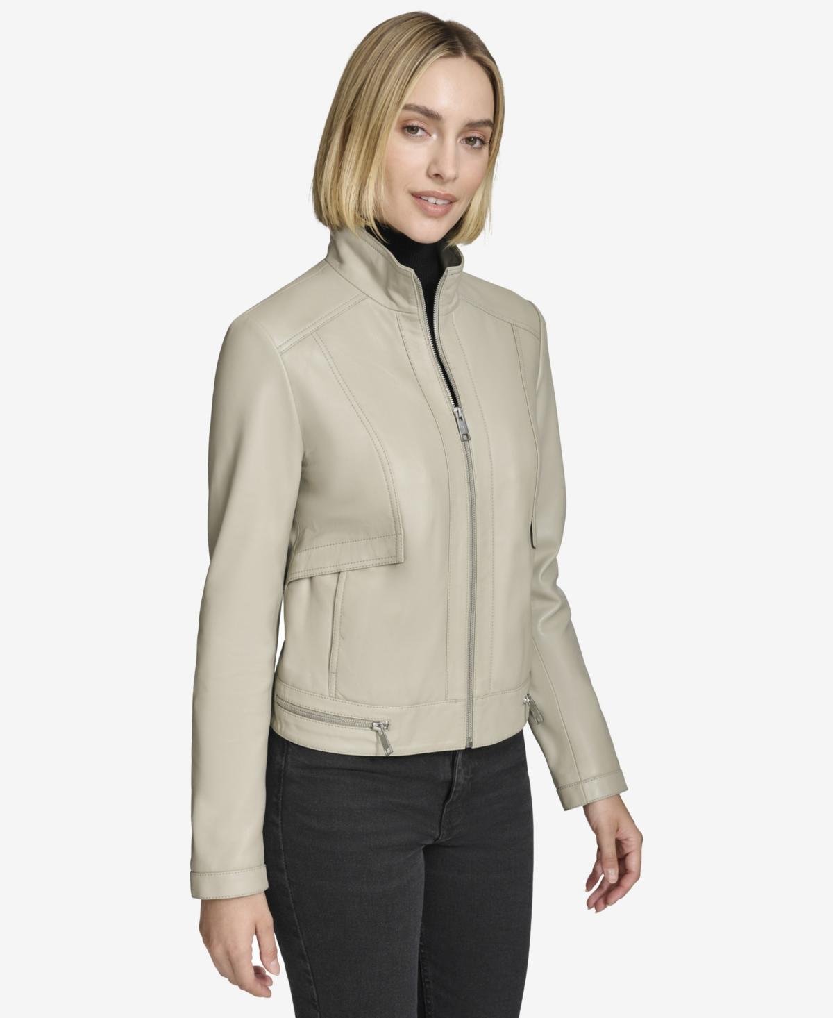 Andrew Marc Womens Rowan Leather Racer Jacket Product Image