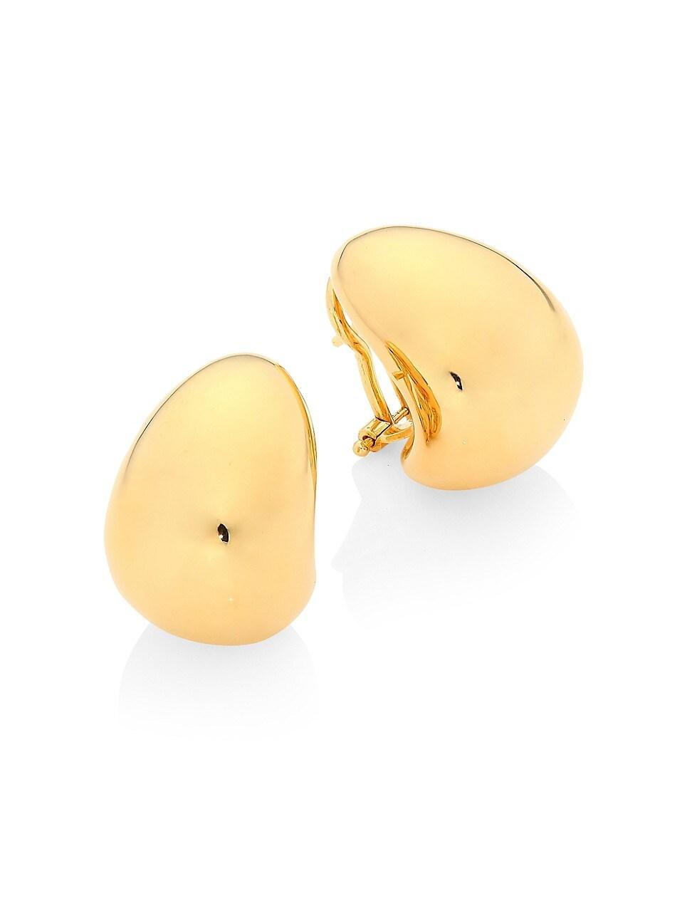 Womens 18K Yellow Gold Domed Stud Earrings Product Image