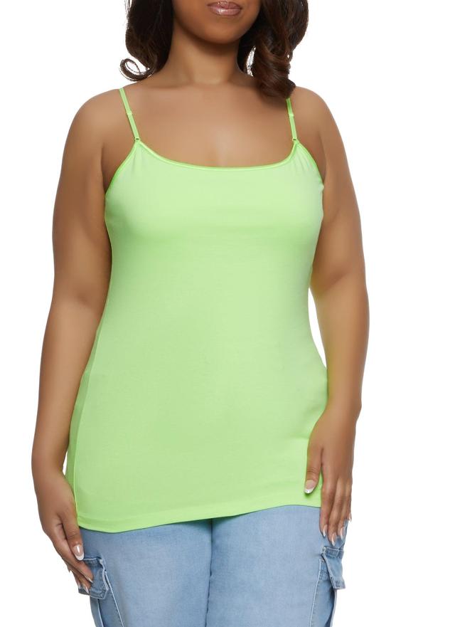 Womens Plus Size Basic Cotton Scoop Neck Cami Product Image