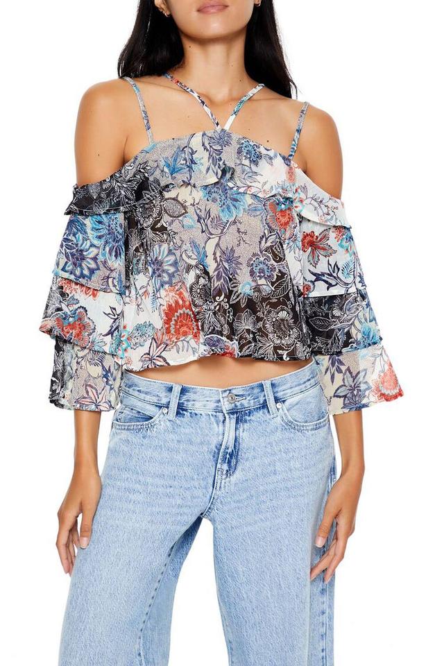 Chiffon Floral Print Crop Top | Forever 21 Product Image