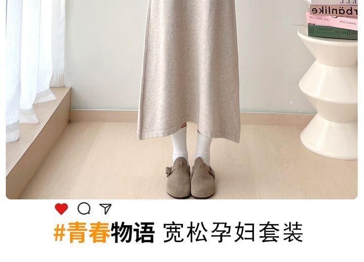 Set: Button-Up Cardigan + High Rise Maxi A-Line Skirt Product Image