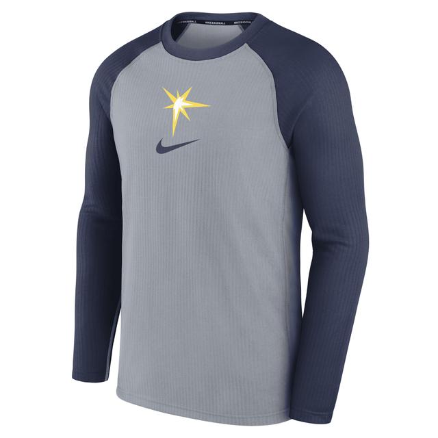 Men's Nike Gray Pittsburgh Pirates Authentic Collection Game Raglan Performance Long Sleeve T-Shirt Product Image