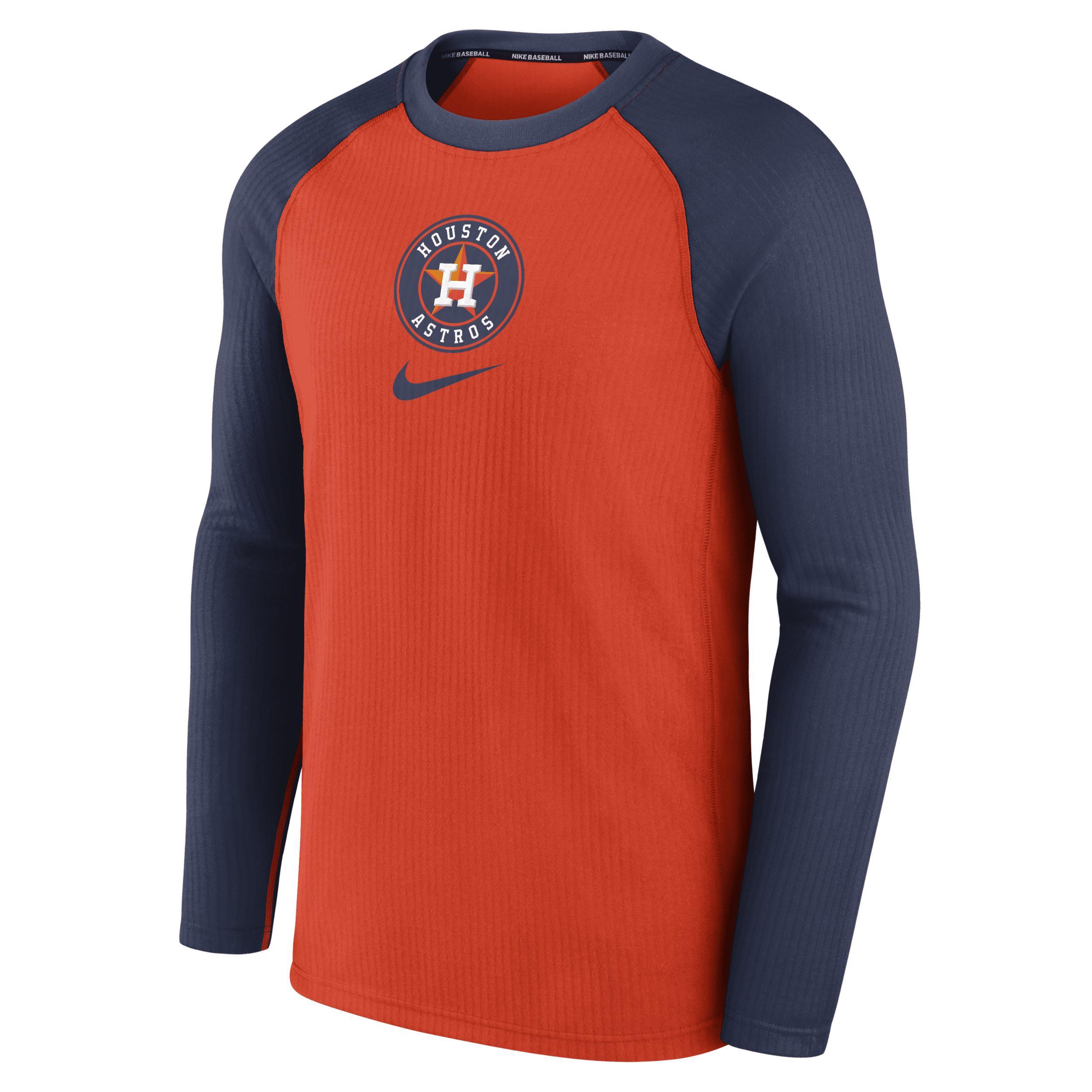 Mens Nike Orange/Royal New York Mets Game Authentic Collection Performance Raglan Long Sleeve T-Shirt Product Image