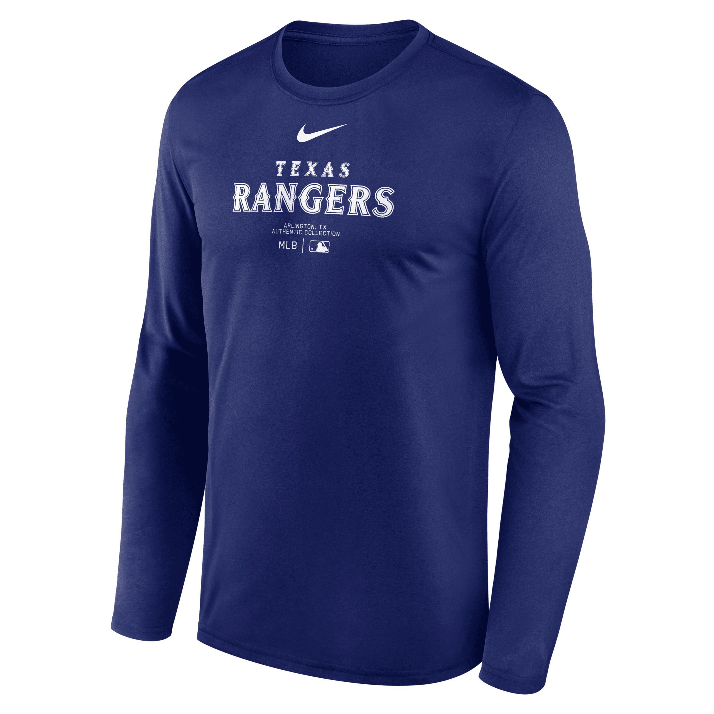 Texas Rangers Authentic Collection Practice Nike Men's Dri-FIT MLB Long-Sleeve T-Shirt Product Image