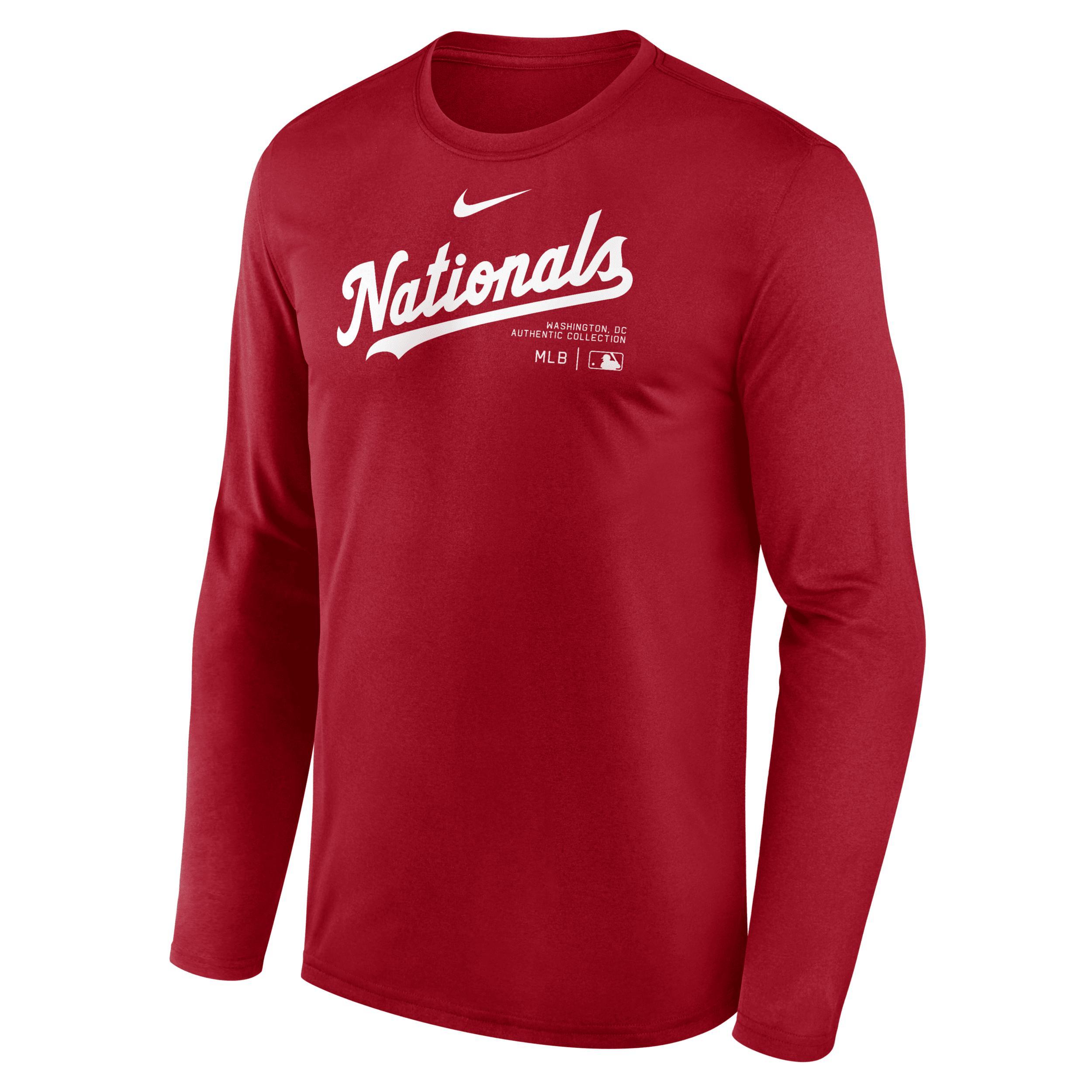 Washington Nationals Authentic Collection Practice Nike Mens Dri-FIT MLB Long-Sleeve T-Shirt Product Image