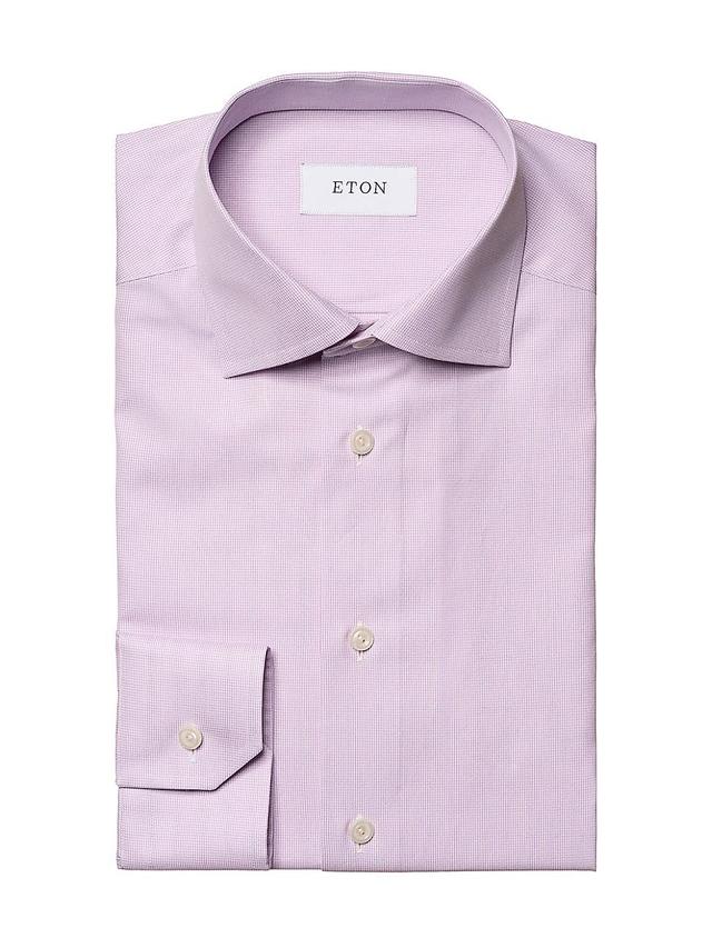 Eton Slim Fit Houndstooth Check Cotton Dress Shirt Product Image